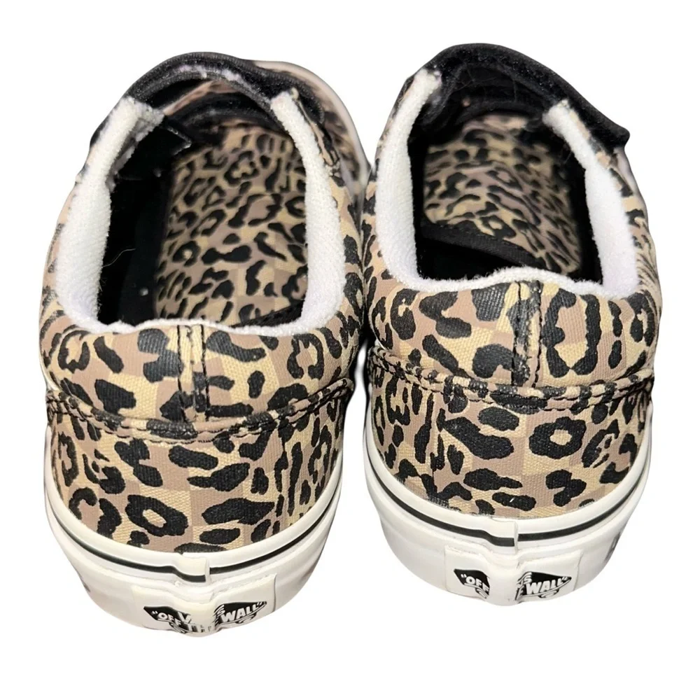 Vans Old Skool Leopard Print Checkered ANIMALS ARE FRIENDS Sneakers Shoes Kids 3